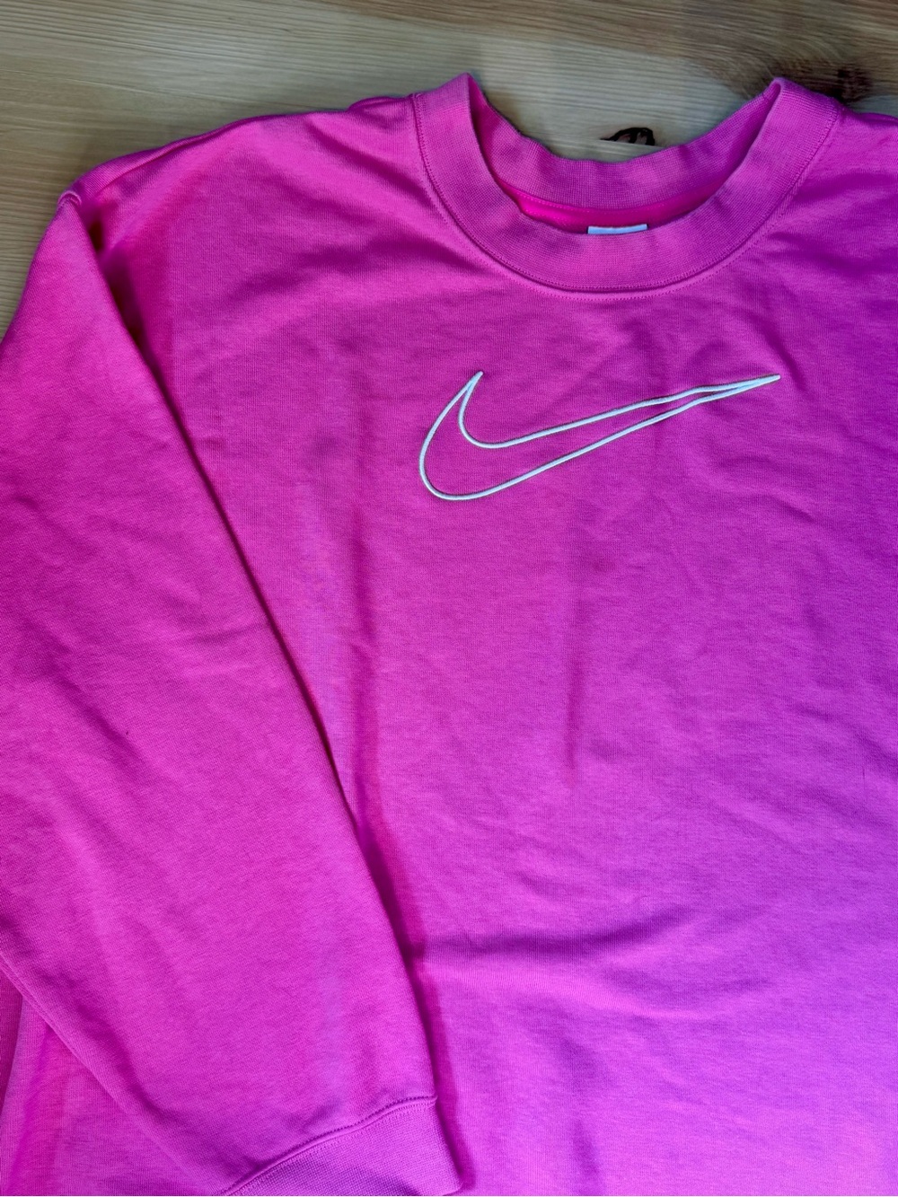 Nike Women’s Pink Crewneck Sweatshirt with White Swoosh